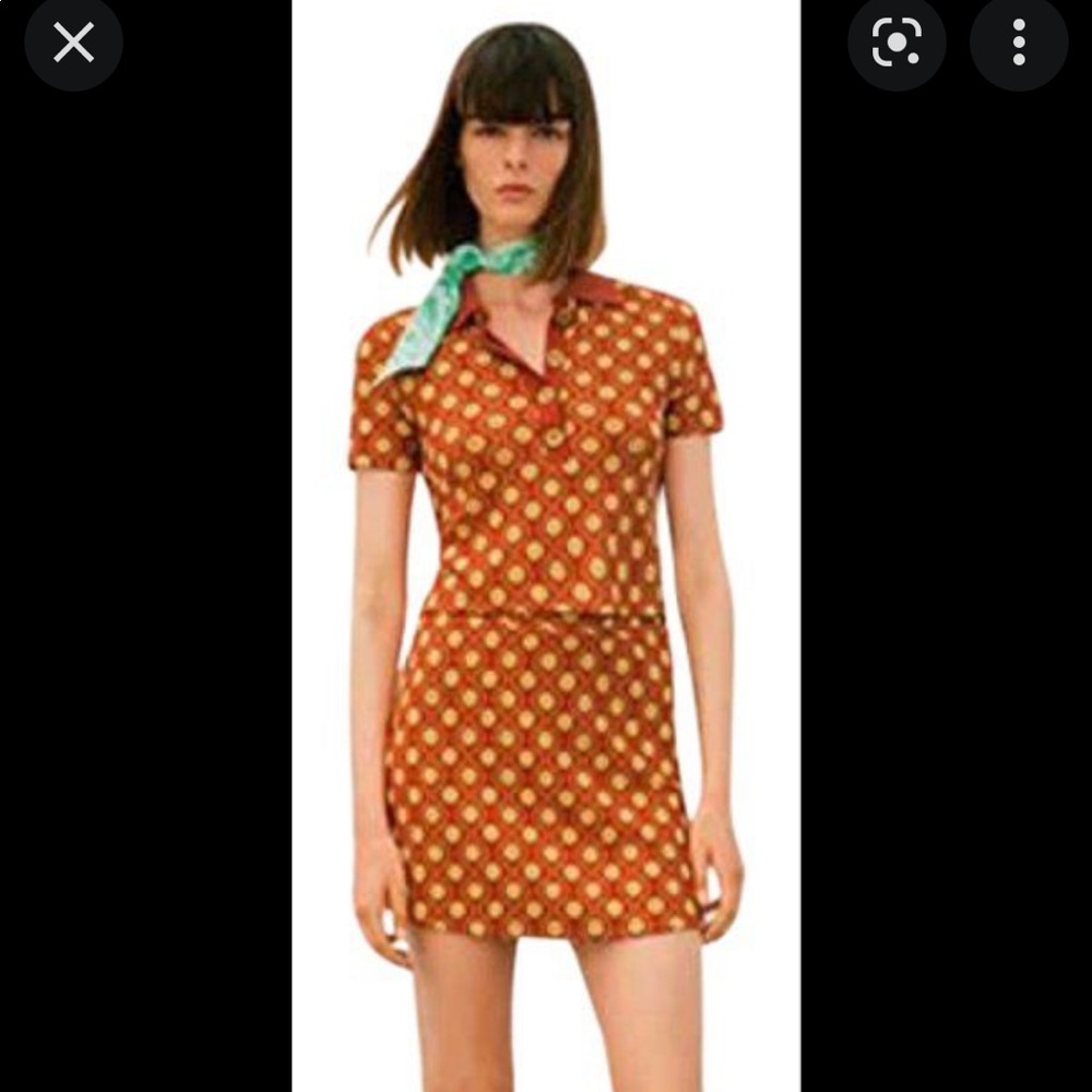 Zara geometric print 70s set